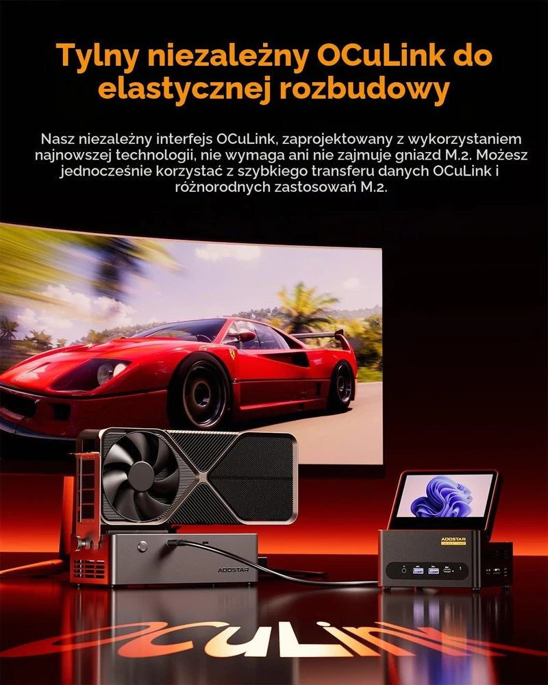 AOOSTAR G-FLIP R7 PRO mini kompiuteris su Ryzen 7 8845HS, Radeon 780M ir 5 col. ekranu