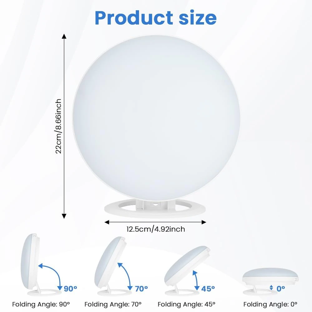 AOOWU dienos šviesos terapinė LED lempa 10000–30000 lx su 132 LED