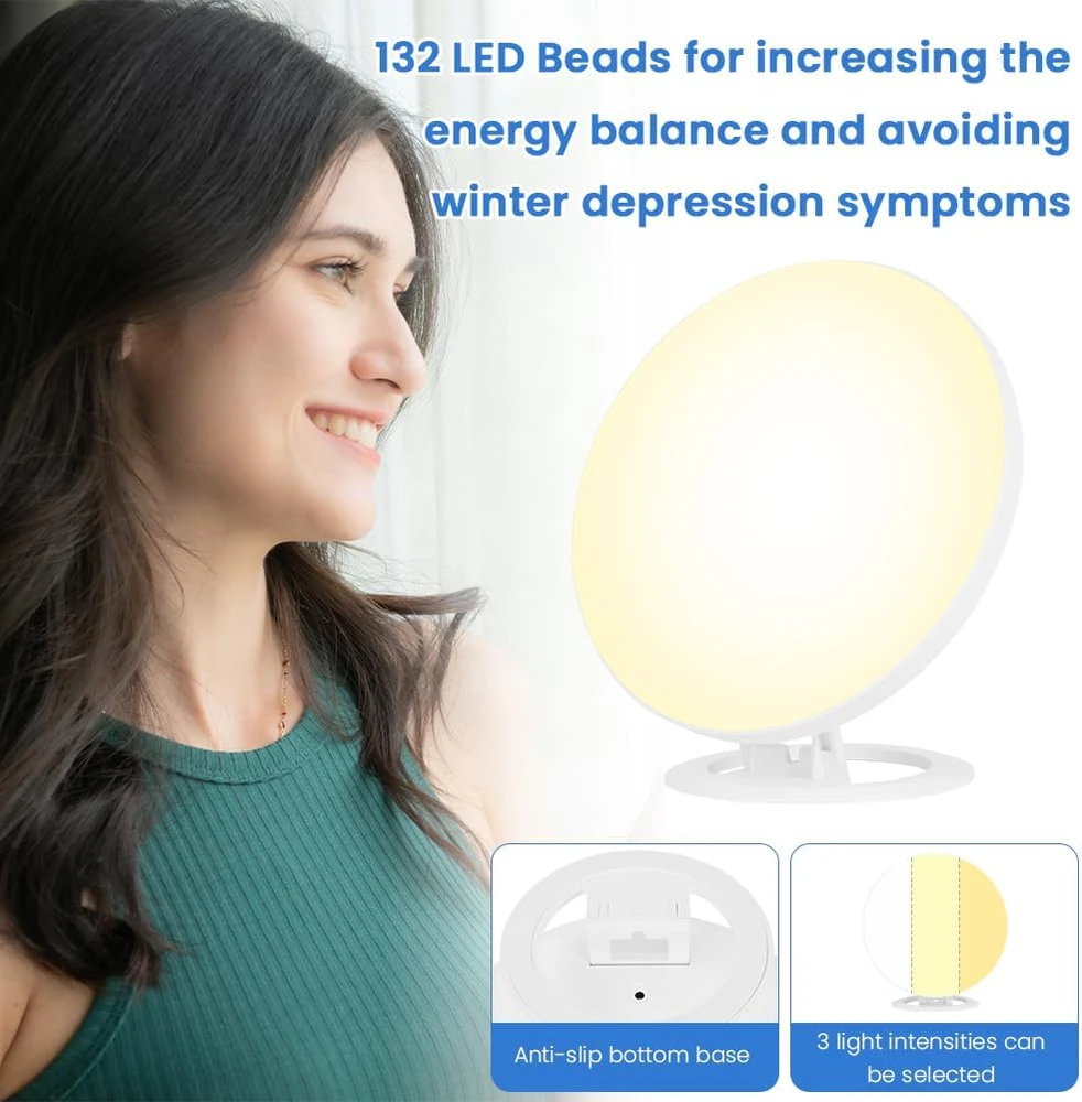 AOOWU dienos šviesos terapinė LED lempa 10000–30000 lx su 132 LED