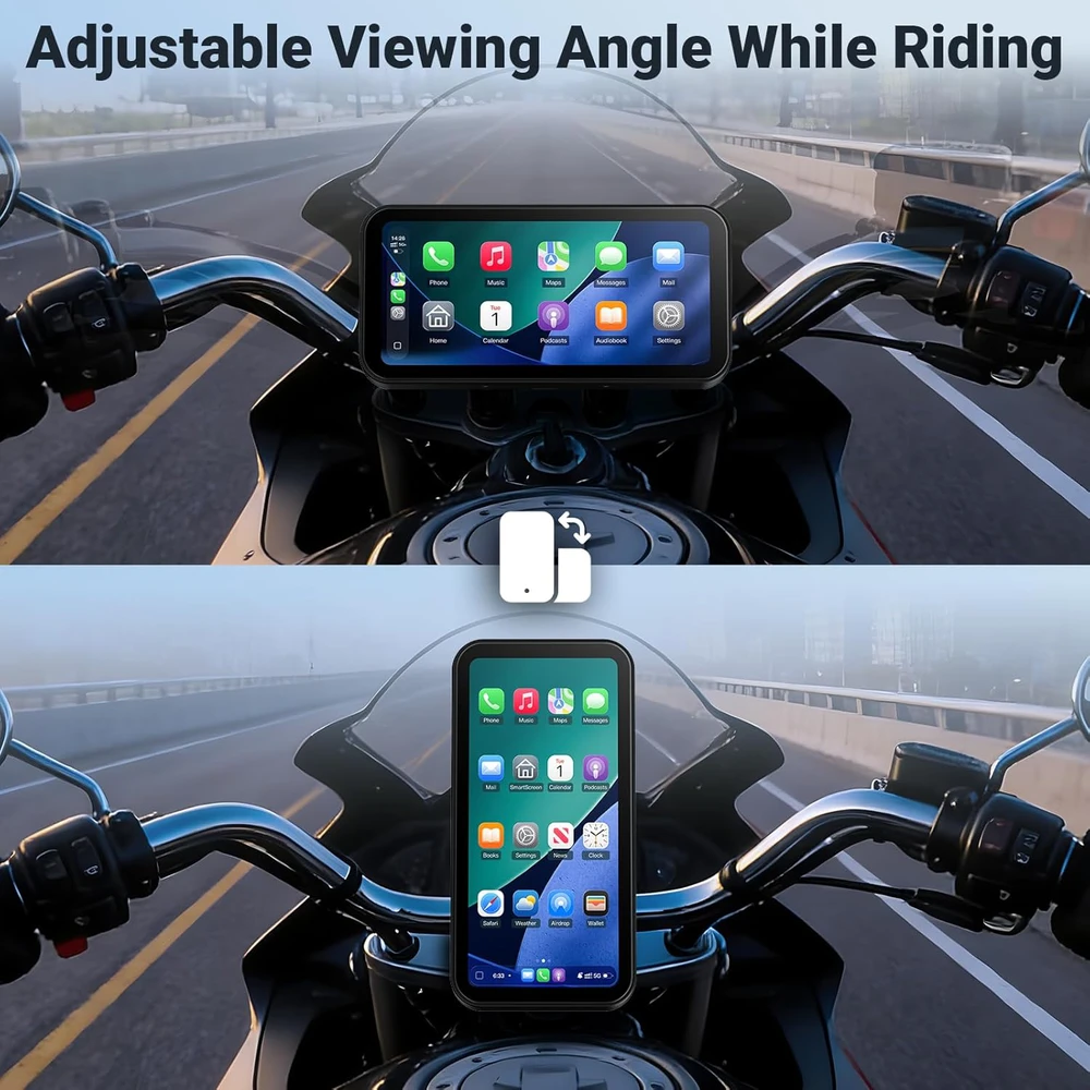 aphqua bevielis 6 colių vandeniui atsparus motociklo CarPlay ekranas su Bluetooth ir GPS navigacija, modelis 622