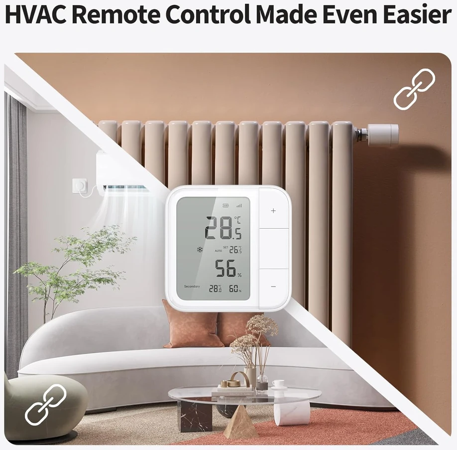 Aqara išmanusis temperatūros ir drėgmės jutiklis W100, Thread/Zigbee, LCD ekranas, 3 programuojami mygtukai, TH-S04E