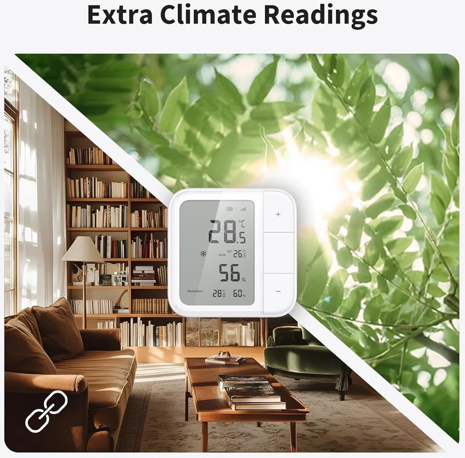 Aqara išmanusis temperatūros ir drėgmės jutiklis W100, Thread/Zigbee, LCD ekranas, 3 programuojami mygtukai, TH-S04E