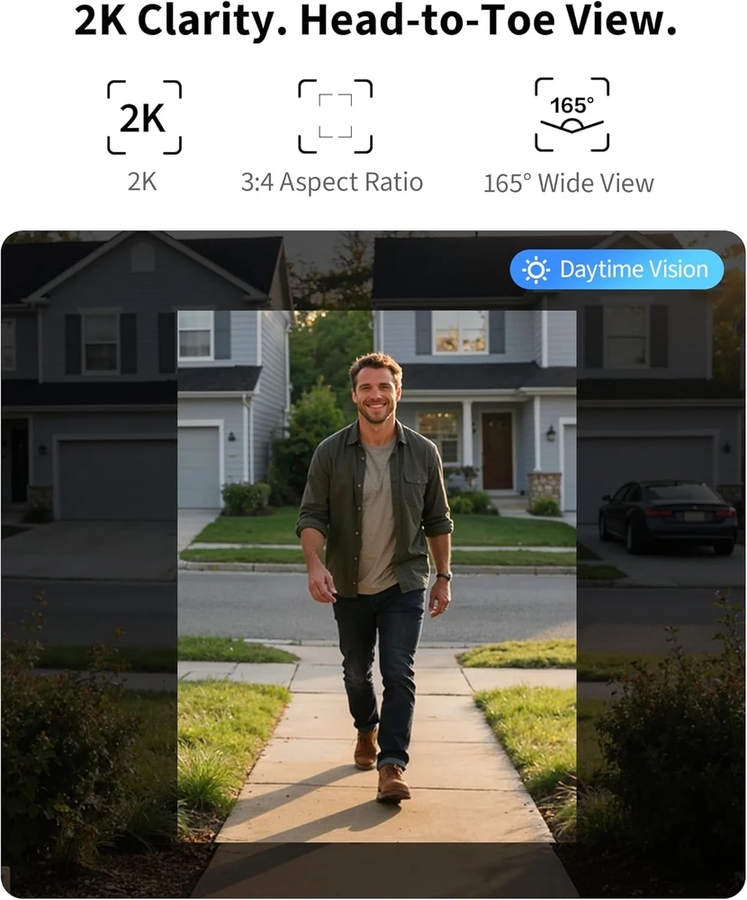 Aqara vaizdo domofonas G400 su gongu, 2K raiška, Wi-Fi 6, HomeKit, IP65, laidinis/PoE