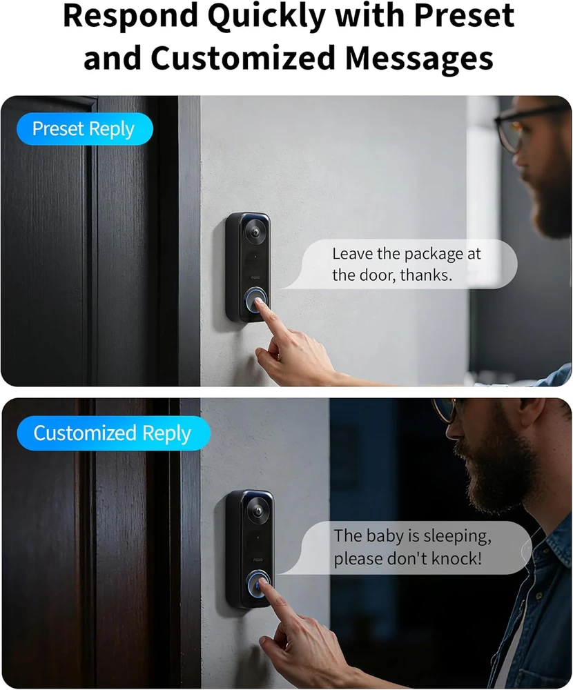 Aqara vaizdo domofonas G400 su gongu, 2K raiška, Wi-Fi 6, HomeKit, IP65, laidinis/PoE