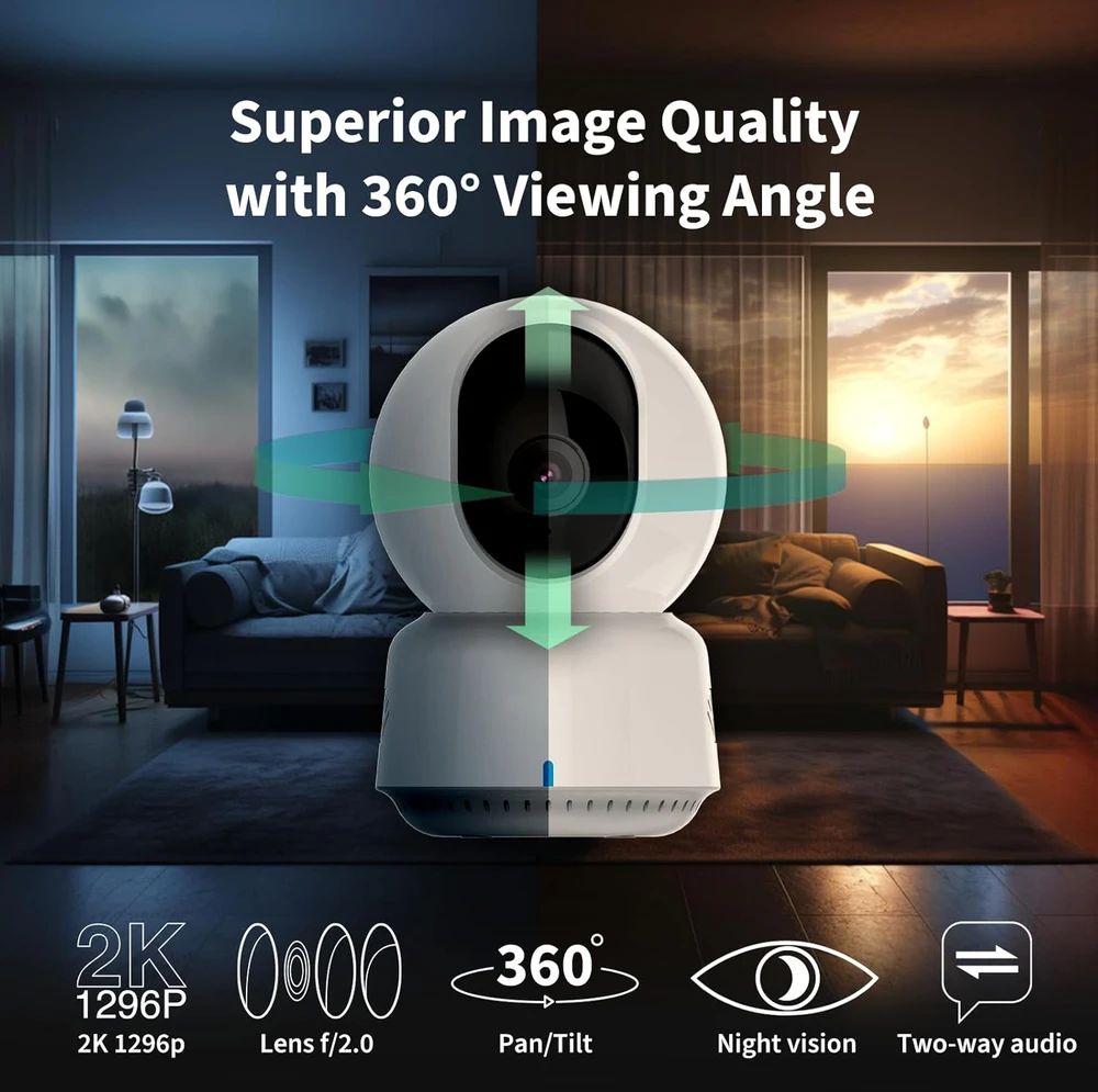 Aqara E1 vidinė kamera 2K 360 Apple HomeKit (CH-C01E)