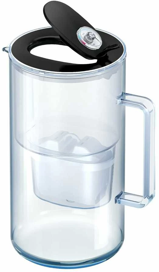 Aquaphor stiklinis vandens filtravimo ąsotis, 2,5 l talpa, MAXFOR+ filtras, juodas