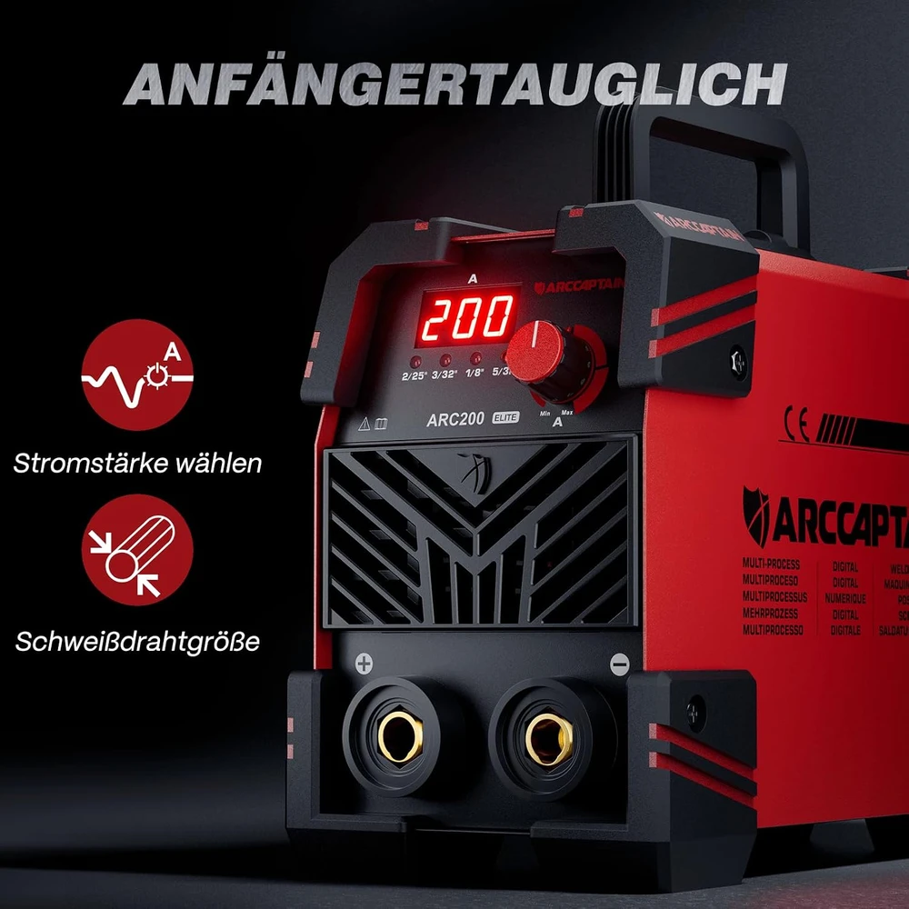 ARCCAPTAIN elektrodinis suvirinimo aparatas 200 A DC MMA su IGBT inverteriu ARC 200 ELITE