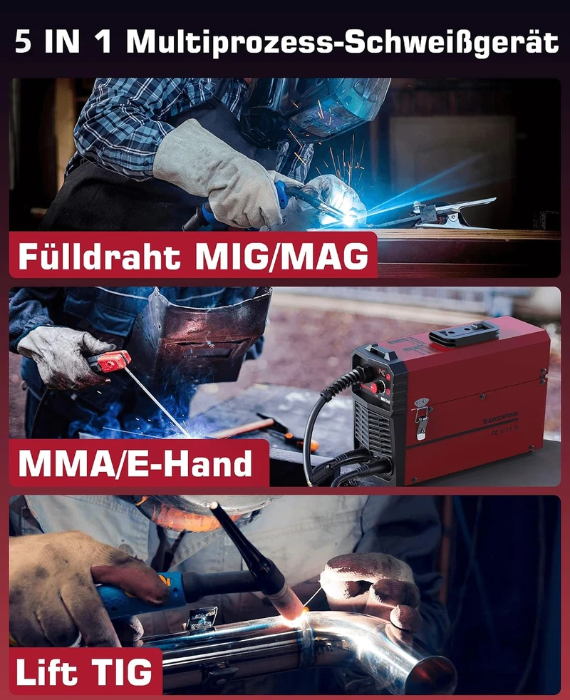ARCCAPTAIN MIG/MAG suvirinimo aparatas 140 A, 5 funkcijų, IGBT, MIG140A