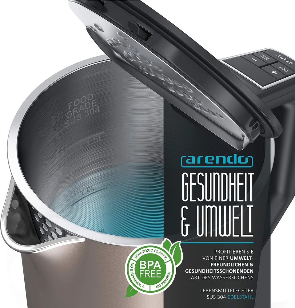 Arendo elektrinis virdulys ELEGANT 1,5 l, 2200 W, reguliuojama temperatūra, 722304584722