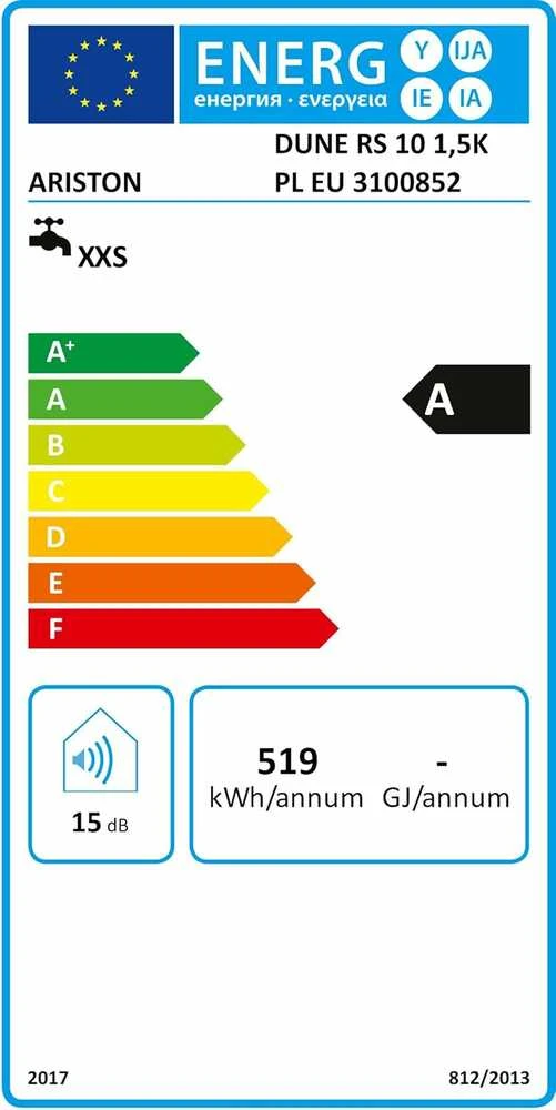 Ariston elektrinis vandens šildytuvas 10 l, 1,5 kW, montavimui virš praustuvo, 3100852
