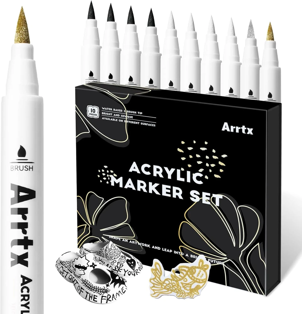 Profesionalūs akriliniai markeriai - flomasteriai ARRTX, 4 spalvų 10vnt.