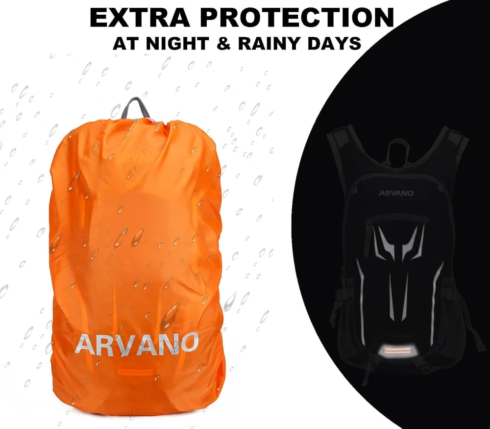 Arvano sportinis dviratininko kuprinė su 2 l vandens talpa ir lietaus apsauga, juoda, BP-018