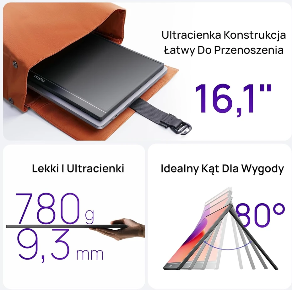 ARZOPA nešiojamasis IPS monitorius 16,1 col. FHD 100% sRGB HDR10 Z1C