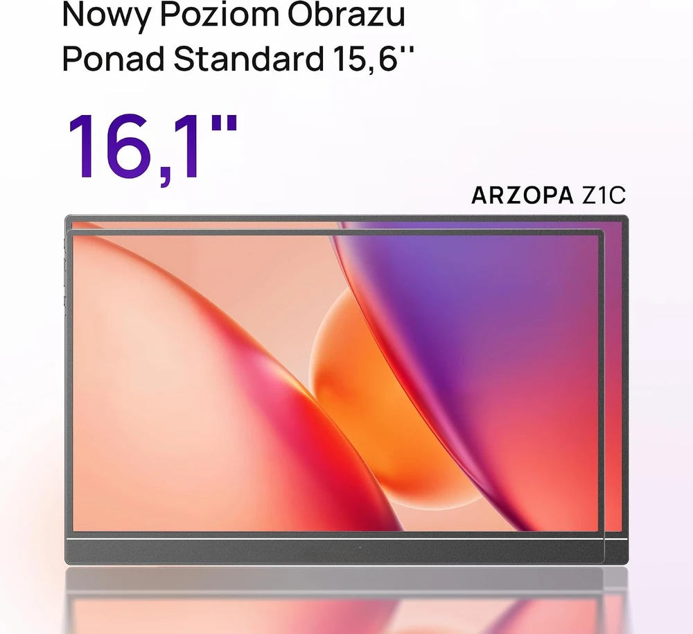 ARZOPA nešiojamasis IPS monitorius 16,1 col. FHD 100% sRGB HDR10 Z1C