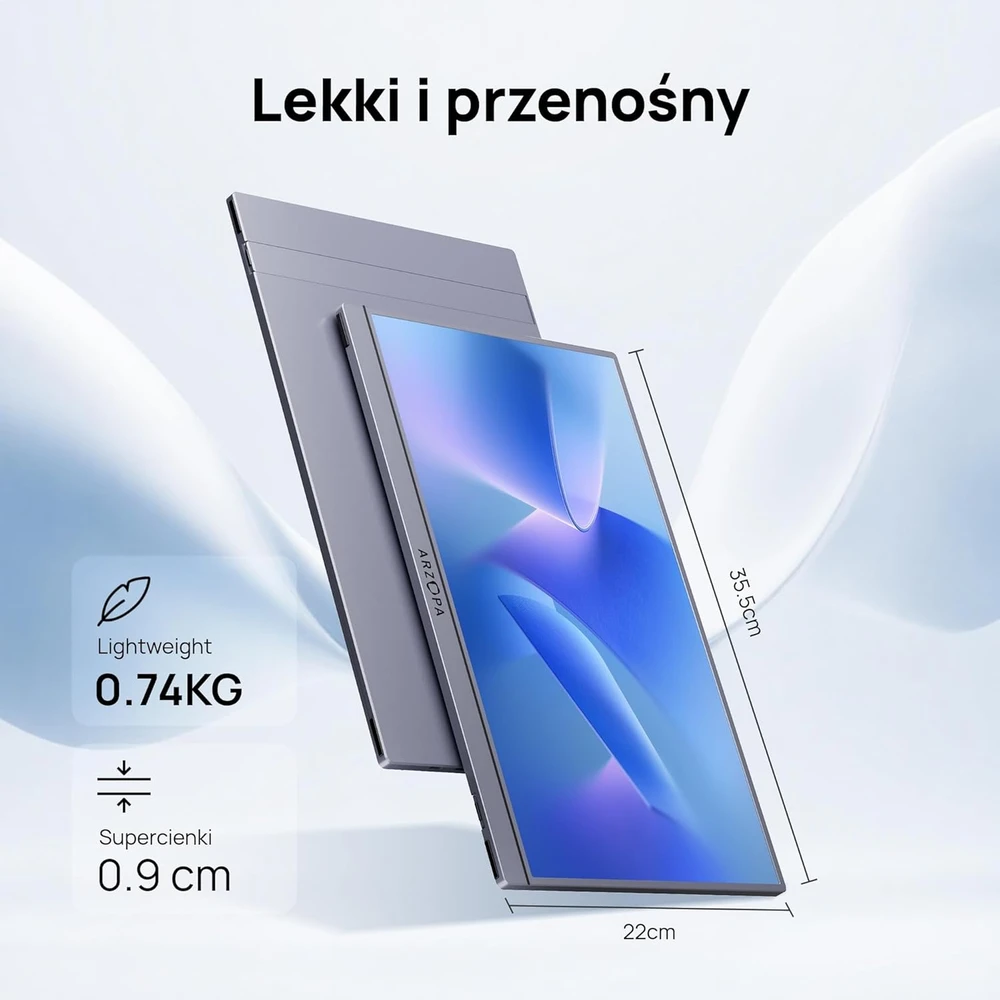 ARZOPA nešiojamasis monitorius 15,6 col. Full HD IPS HDR10, A1, pilkas