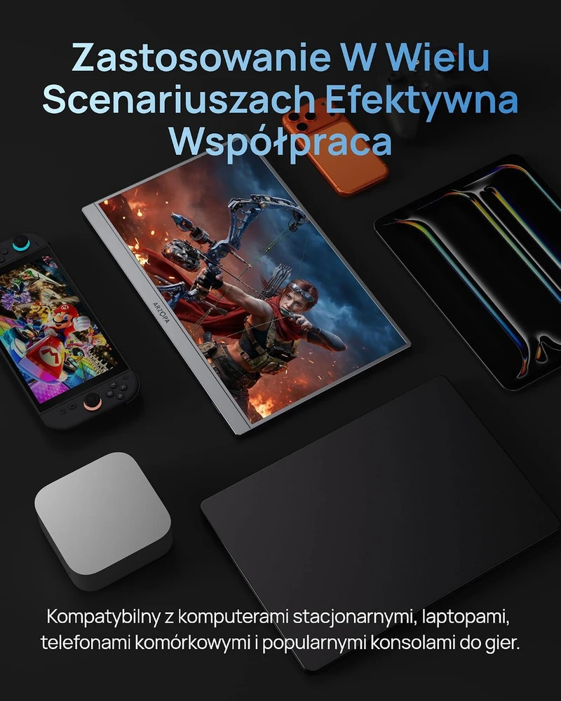 ARZOPA nešiojamasis monitorius 16,1 col. FHD 144 Hz USB-C mini HDMI Z1FC