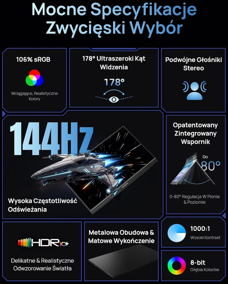 ARZOPA nešiojamasis monitorius 16,1 col., 1920 × 1080, 144 Hz, 144HZ/Z1FC