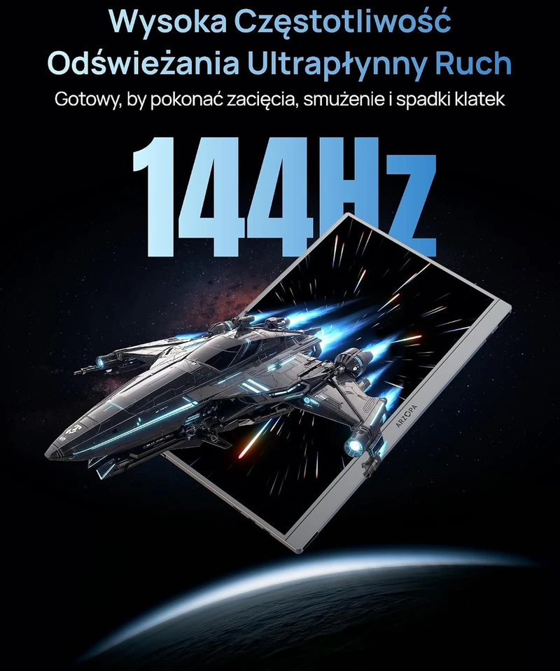 ARZOPA nešiojamasis monitorius 16,1 col. FHD 144 Hz USB-C mini HDMI Z1FC