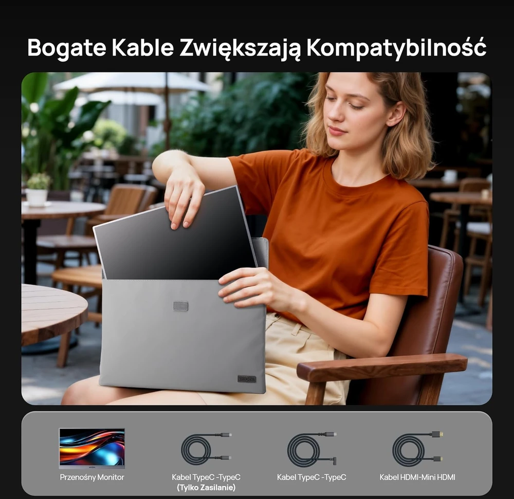 ARZOPA nešiojamasis monitorius 16,1 col. FHD IPS 60 Hz su USB-C ir Mini HDMI Z1C