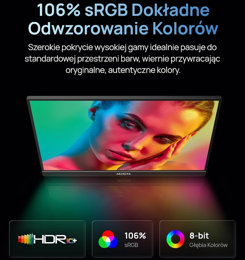 ARZOPA nešiojamasis monitorius 16,1 col., 1920 × 1080, 144 Hz, 144HZ/Z1FC