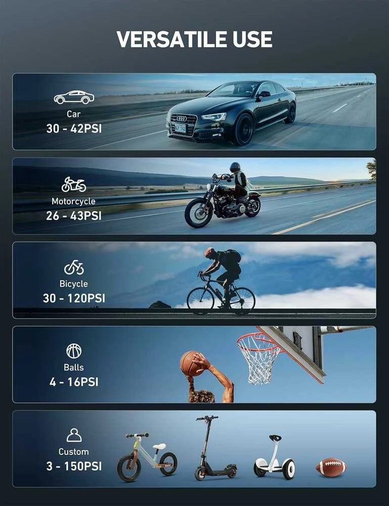 AstroAI belaidis automobilinis padangų kompresorius Airun L7s, 12 V, geltonas