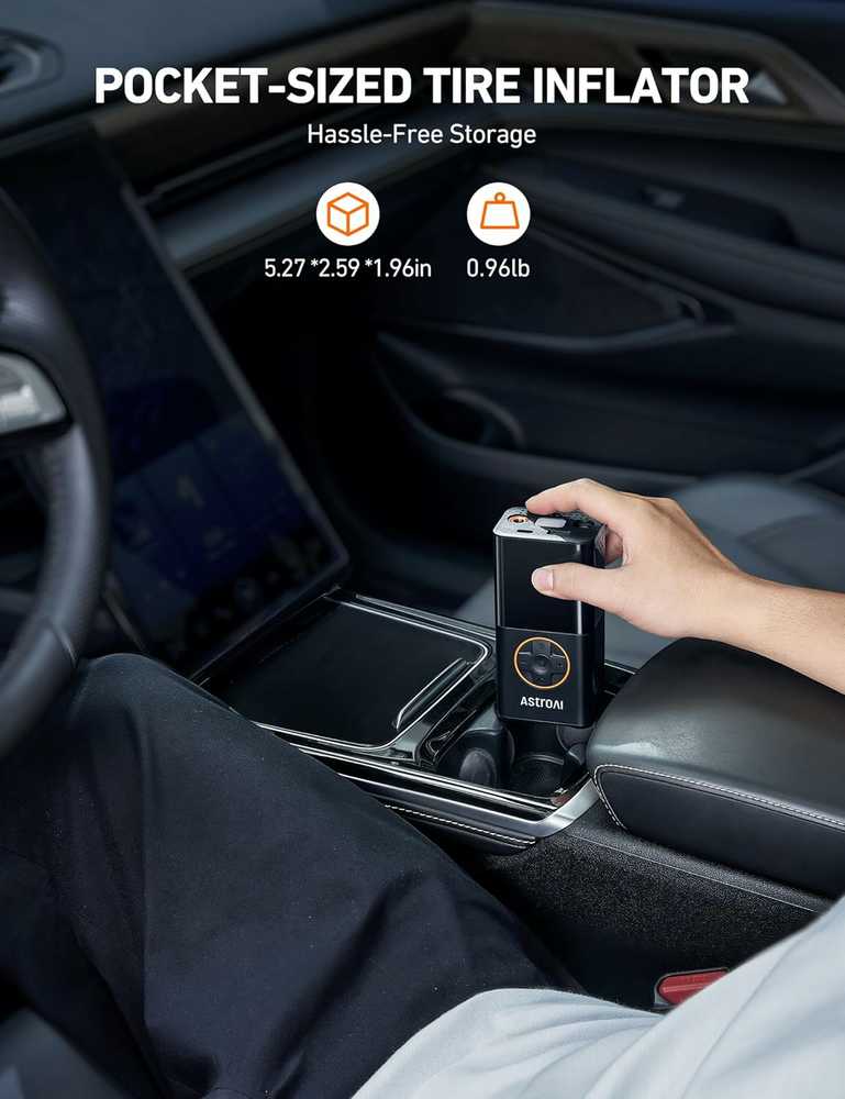 AstroAI L7 belaidis automobilinis padangų kompresorius su akumuliatoriumi, 150 PSI, juodas