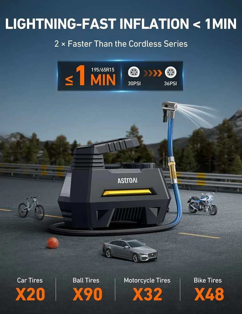 AstroAI CZK-3631 100PSI nešiojamas oro kompresorius