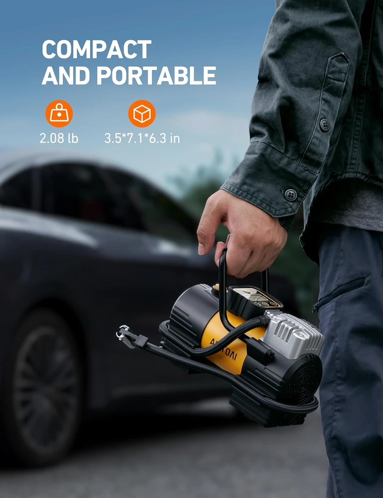 AstroAI nešiojamas automobilinis oro kompresorius 150 PSI, 12 V, AIRUN Z1