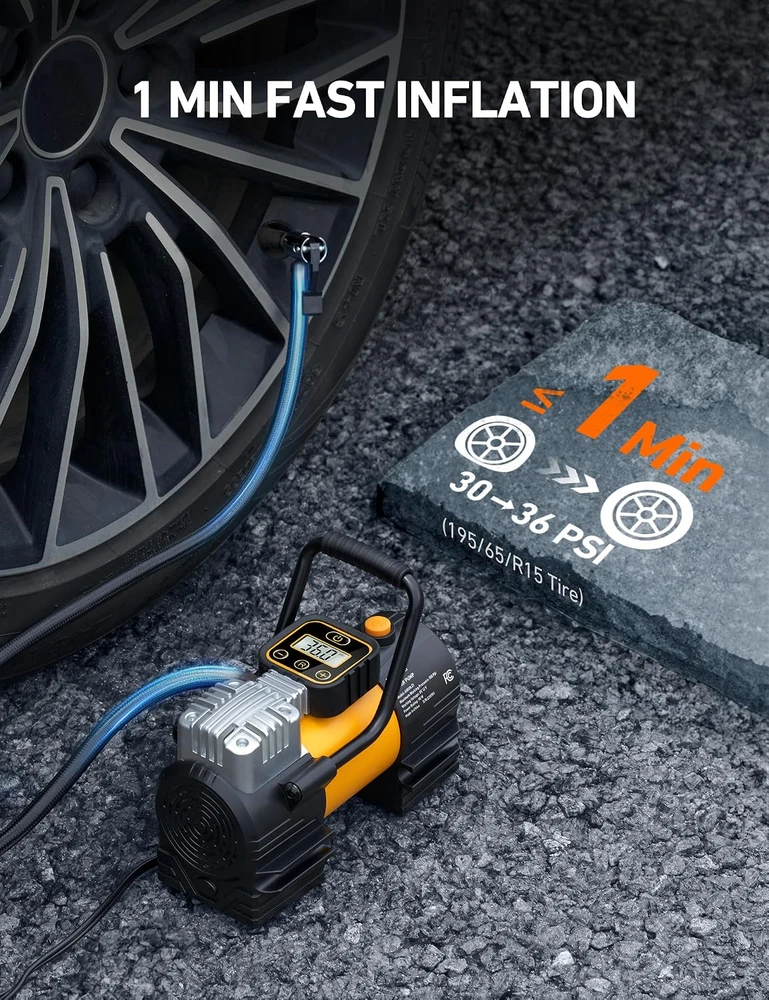 AstroAI nešiojamas automobilinis oro kompresorius 150 PSI, 12 V, AIRUN Z1