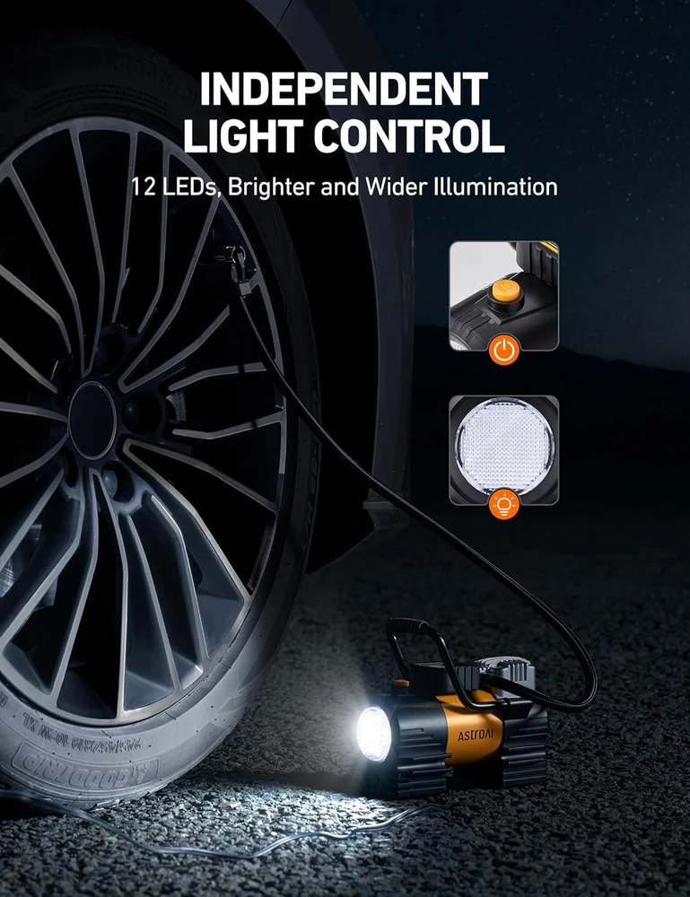 AstroAI nešiojamas automobilinis oro kompresorius 150 PSI, 12 V, AIRUN Z1