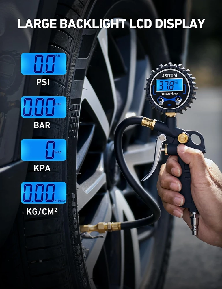 AstroAI skaitmeninis padangų pripūtimo pistoletas su manometru 250 PSI 250PSI-M