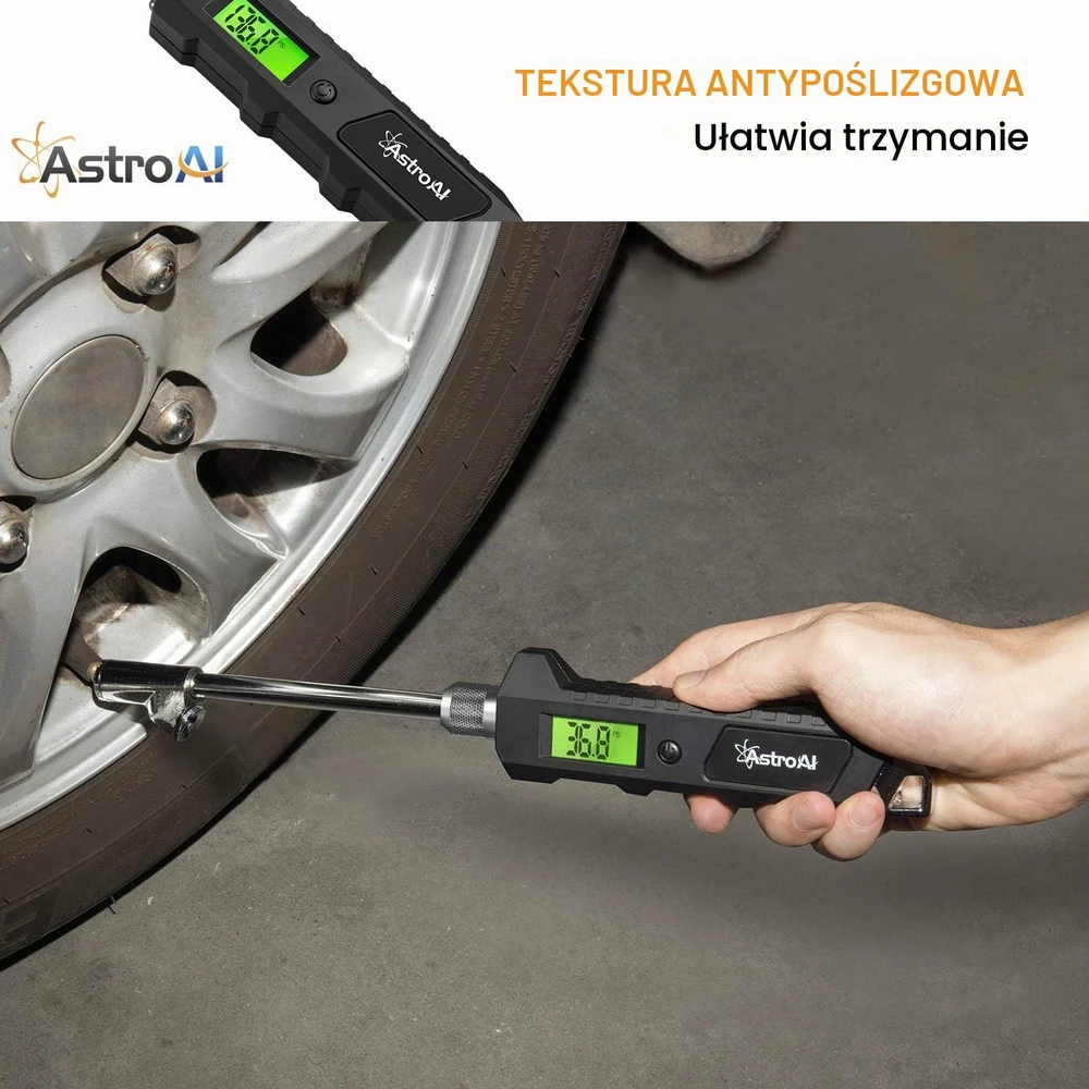 AstroAI skaitmeninis padangų slėgio matuoklis su LCD ekranu, 0–16 bar, ASITIRETRGADE