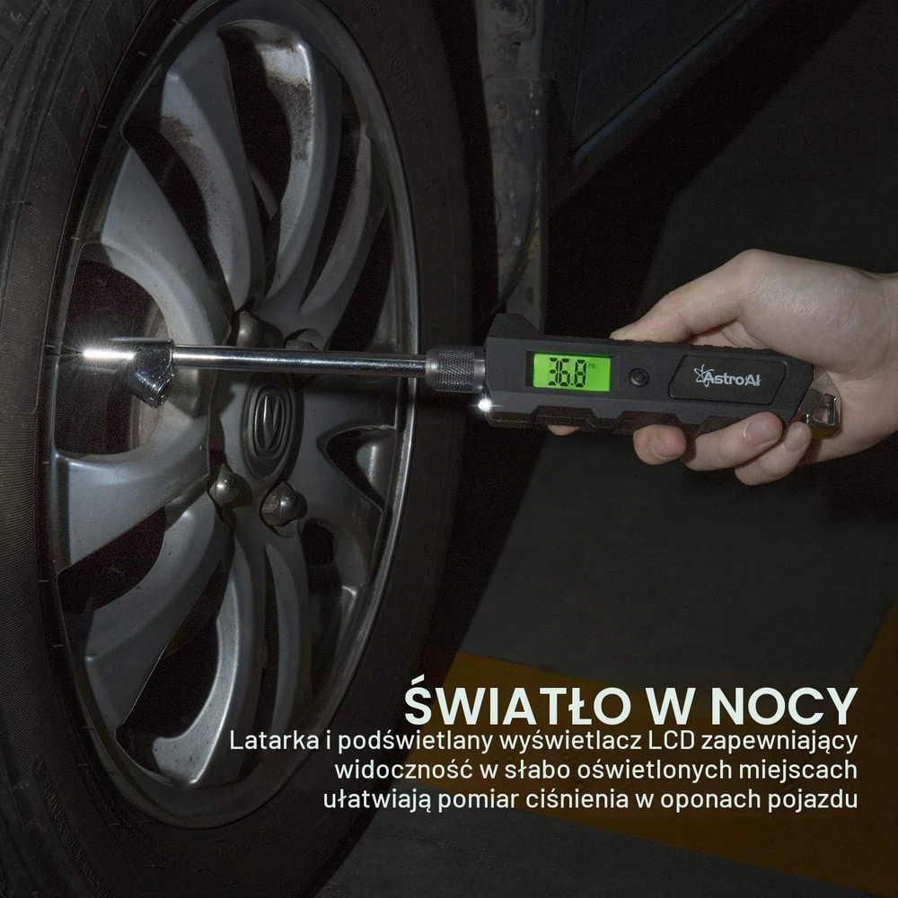 AstroAI skaitmeninis padangų slėgio matuoklis su LCD ekranu, 0–16 bar, ASITIRETRGADE