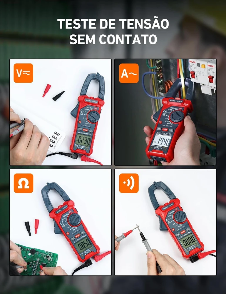 AstroAI skaitmeninis srovės matuoklis su replėmis, AC srovės ir AC/DC įtampos matavimas CM2K0R