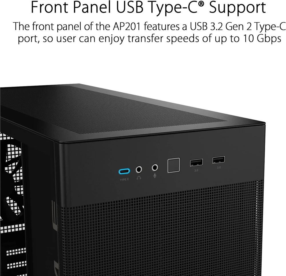 ASUS AP201 PRIME mATX korpusas TG