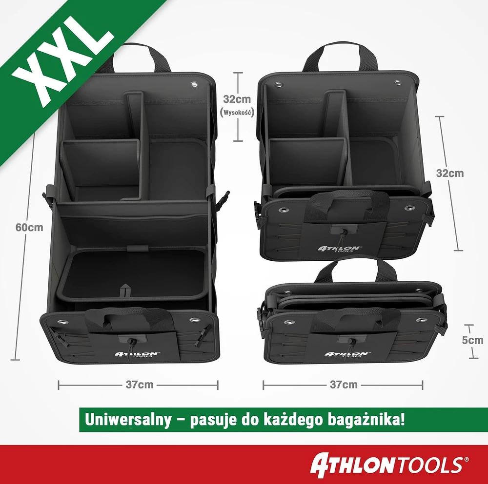 ATHLON TOOLS automobilio bagažinės organizatorius 60 l, atsparus vandeniui, C2701