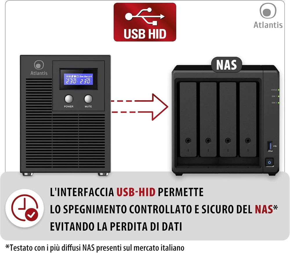 Atlantis UPS avarinio maitinimo šaltinis 2000 VA 1400 W Line-Interactive, gryna sinusoidė, 6 IEC išėjimai, A03-HP3003P