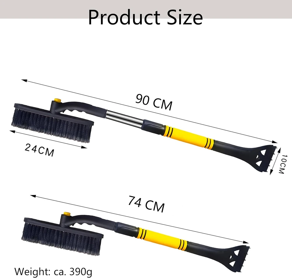 Atsmoce automobilinis ledo grandiklis su sniego šepečiu, teleskopinis iki 90 cm, chanbingqi-83cm