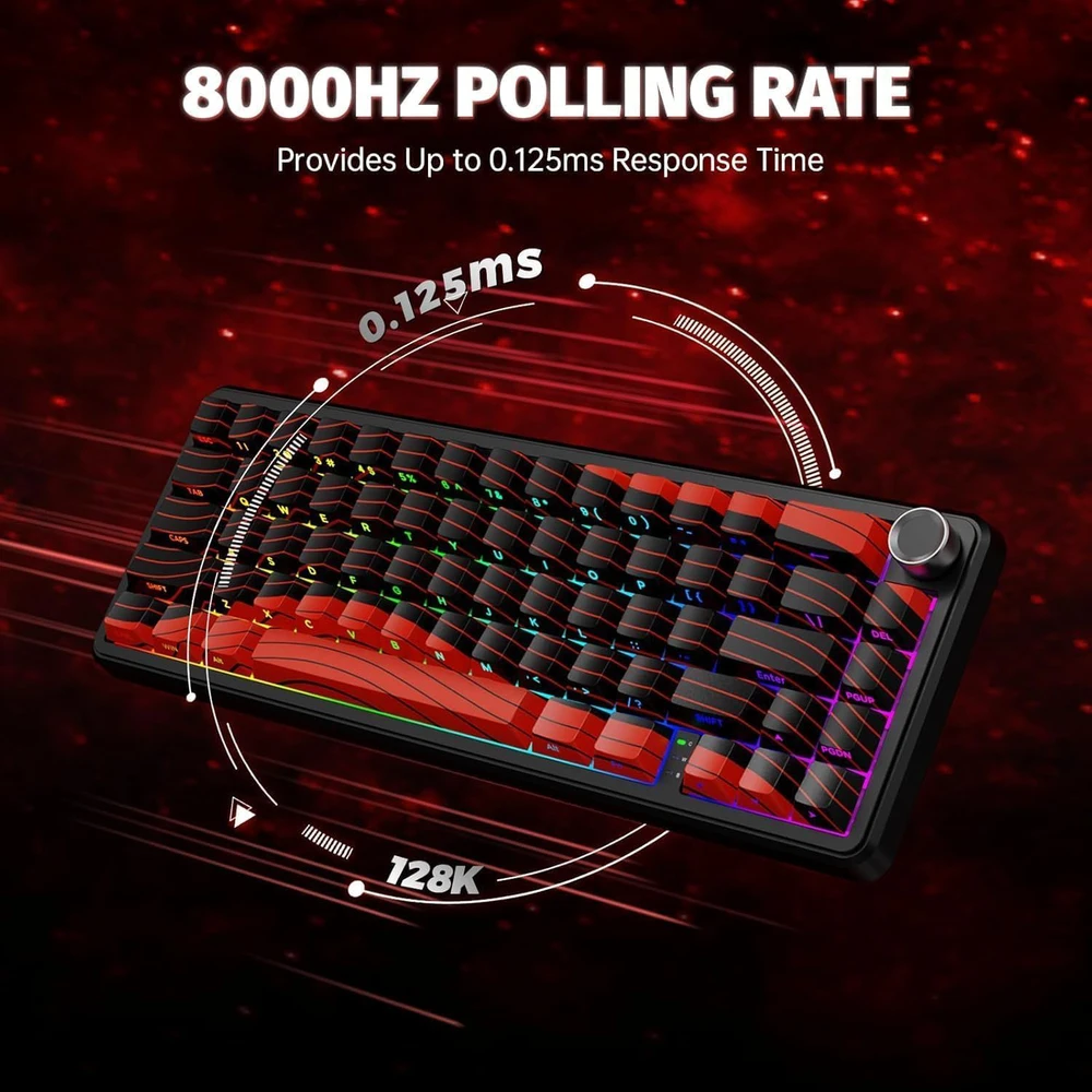 ATTACK SHARK belaidė žaidimų klaviatūra su Hall Effect jungikliais ir X11 pelė, 8000Hz, RGB, 22K DPI