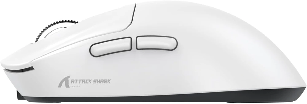 Attack Shark belaidė žaidimų pelė 49g, PixArt PAW3950, 42000 DPI, BT/2.4G/su laidu, X3MAX, balta