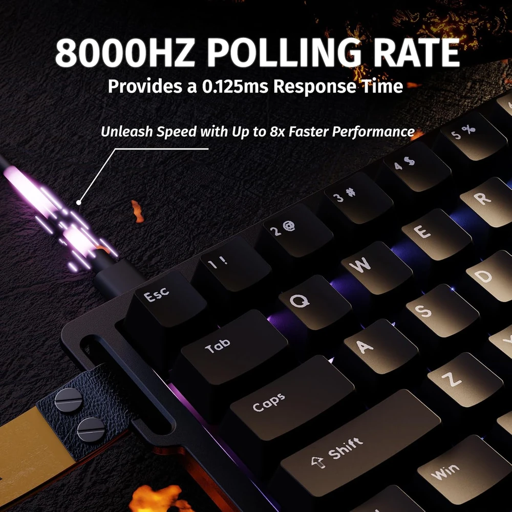ATTACK SHARK laidinė magnetinė žaidimų klaviatūra X68 HE, 68 klavišai, 8000 Hz, RGB