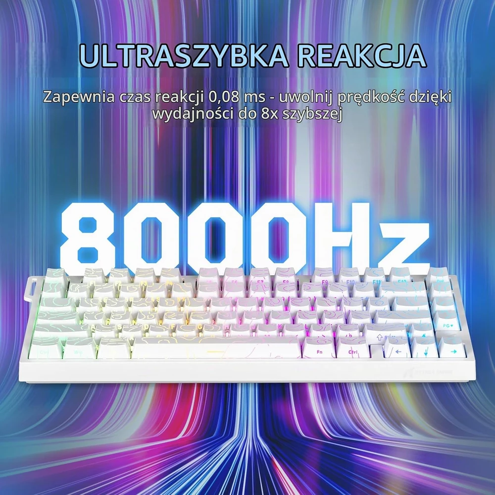 ATTACK SHARK laidinė žaidimų klaviatūra R82 HE, 75 %, magnetiniai jungikliai, 8000 Hz, RGB