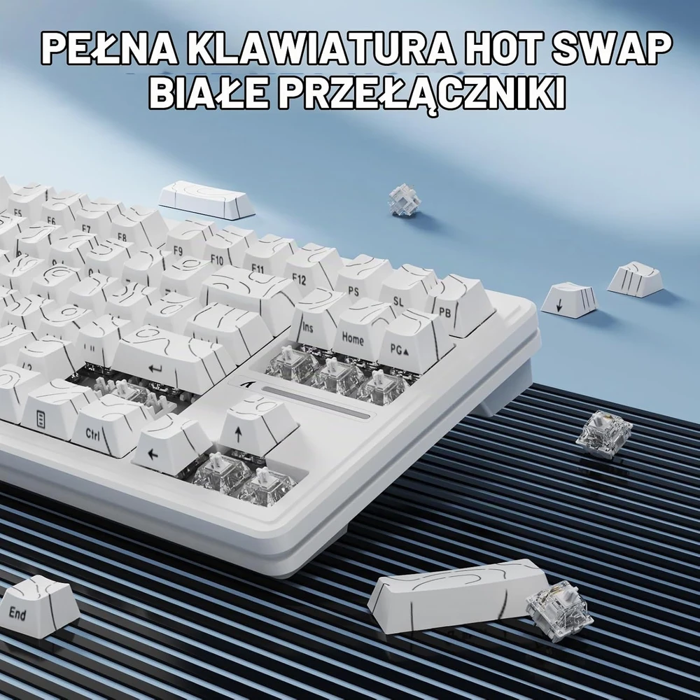 ATTACK SHARK mechaninė žaidimų klaviatūra M87PRO TKL, Bluetooth, 2,4 GHz, RGB