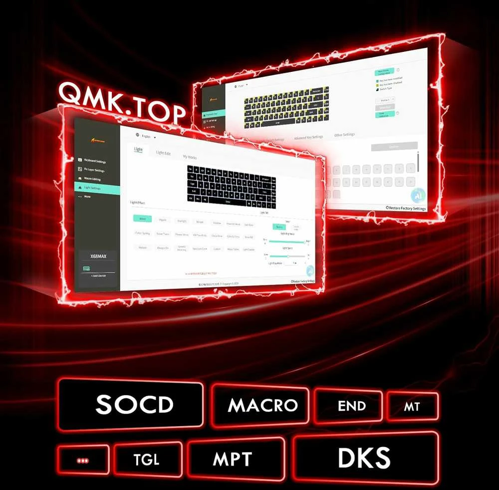 ATTACK SHARK X68MAX HE mechaninė RGB žaidimų klaviatūra, aliuminio korpusas, USB-C