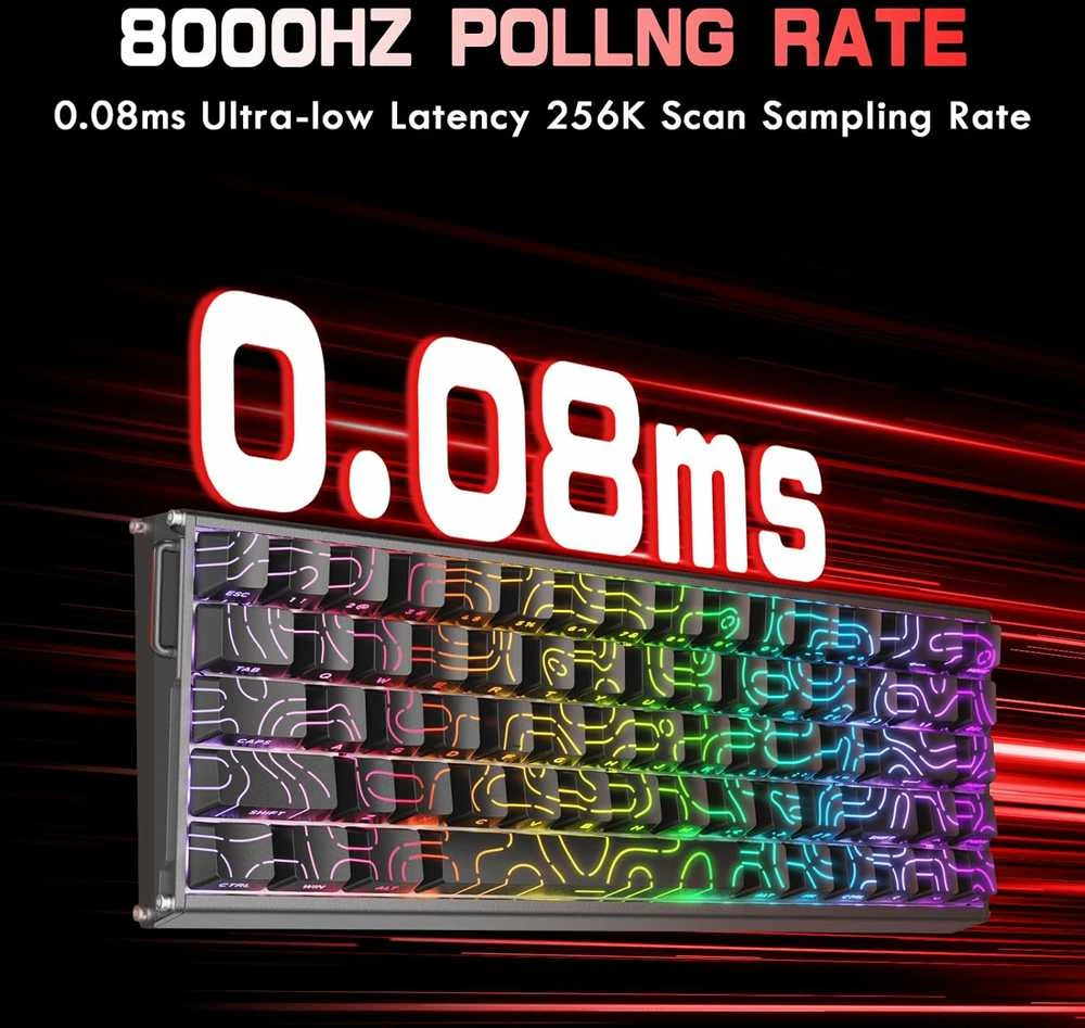ATTACK SHARK X68MAX HE mechaninė RGB žaidimų klaviatūra, aliuminio korpusas, USB-C