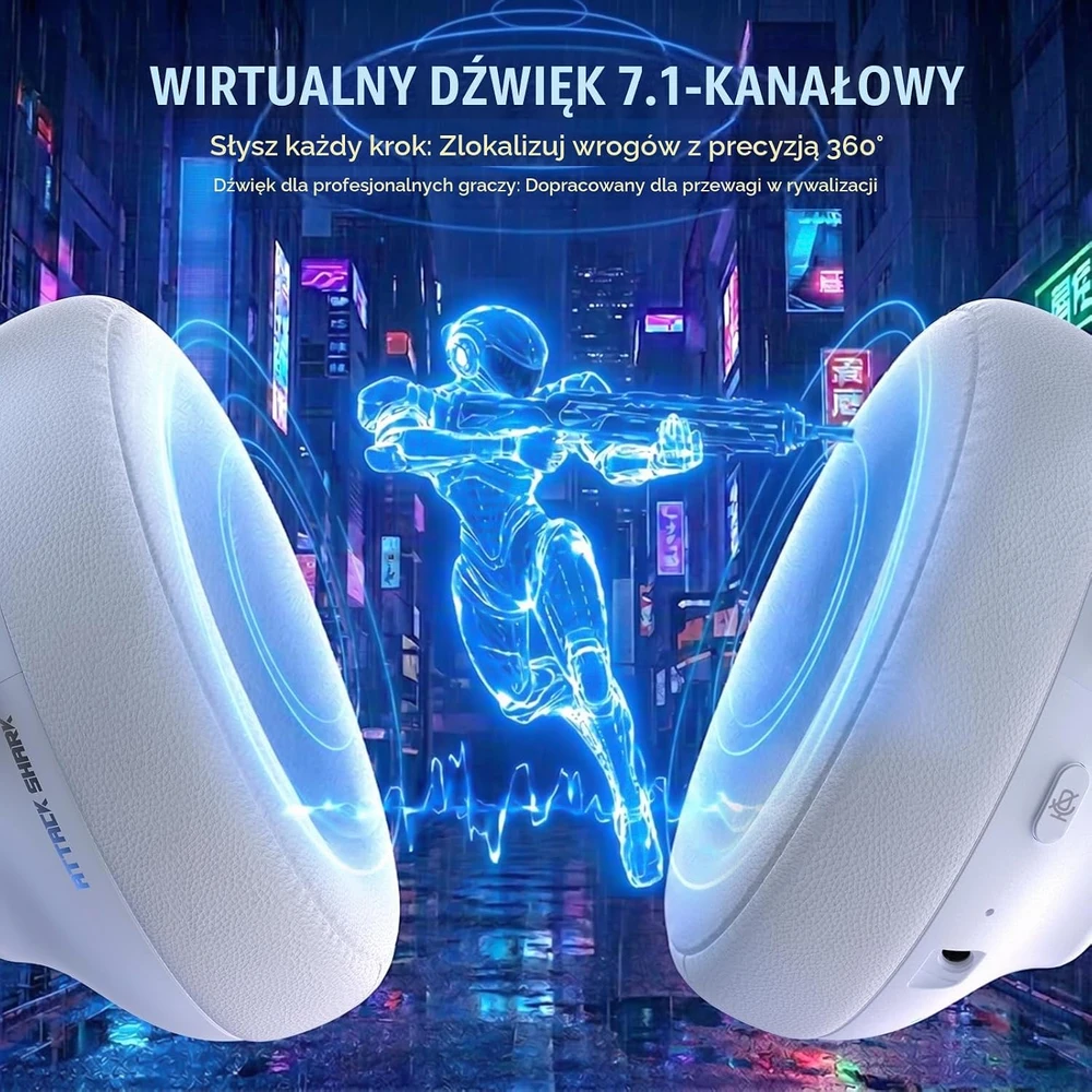 ATTACK SHARK žaidimų belaidės ausinės Bluetooth 5.3, 2,4 GHz, 53 mm, L50PRO