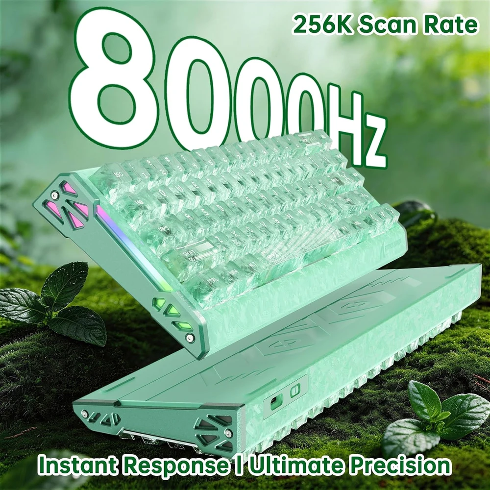 ATTACK SHARK žaidimų klaviatūra R68 HE su Hall efekto jungikliais, 8000 Hz, RGB, R68-304