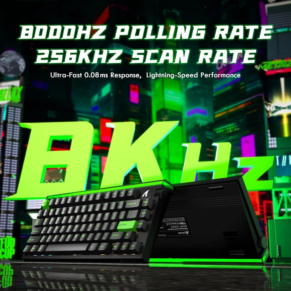 ATTACK SHARK žaidimų klaviatūra R85 HE, laidinė, 8000 Hz, magnetiniai jungikliai