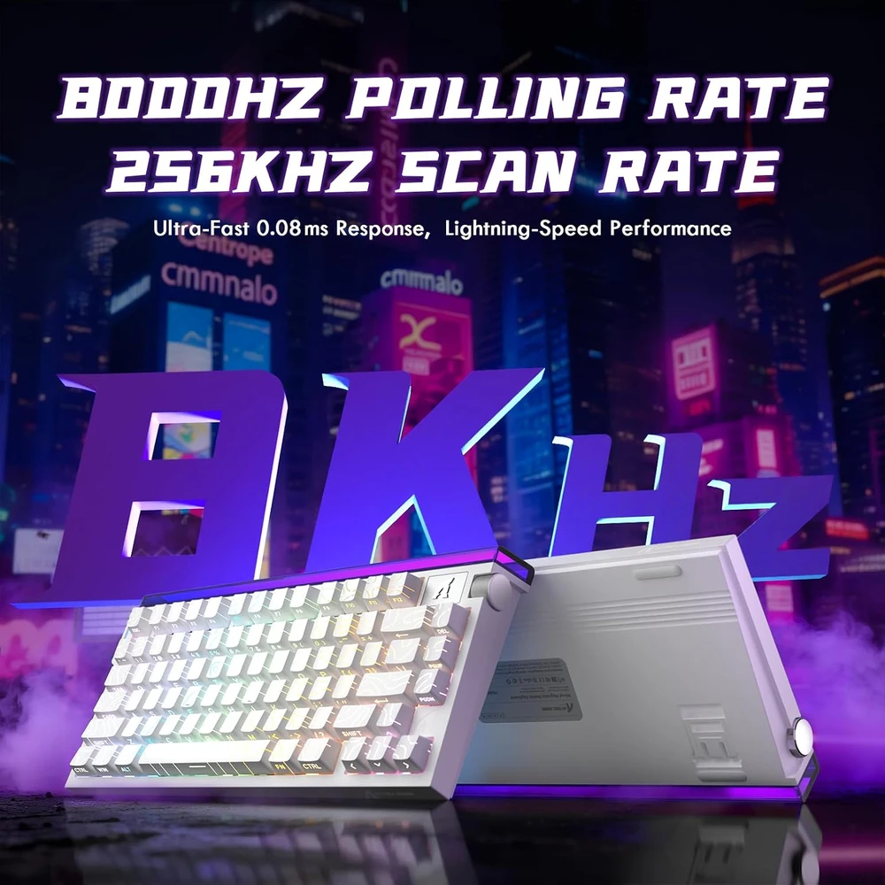 ATTACK SHARK žaidimų klaviatūra R85 HE, laidinė, 75 %, Hall efekto jungikliai, 8000 Hz