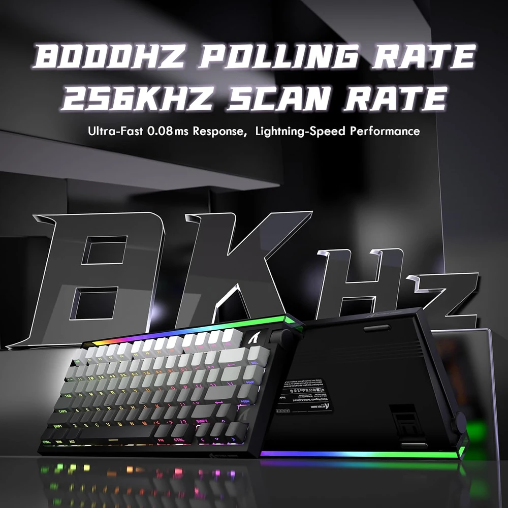 ATTACK SHARK žaidimų klaviatūra R85 HE, laidinė, 8000 Hz, Hall efekto jungikliai